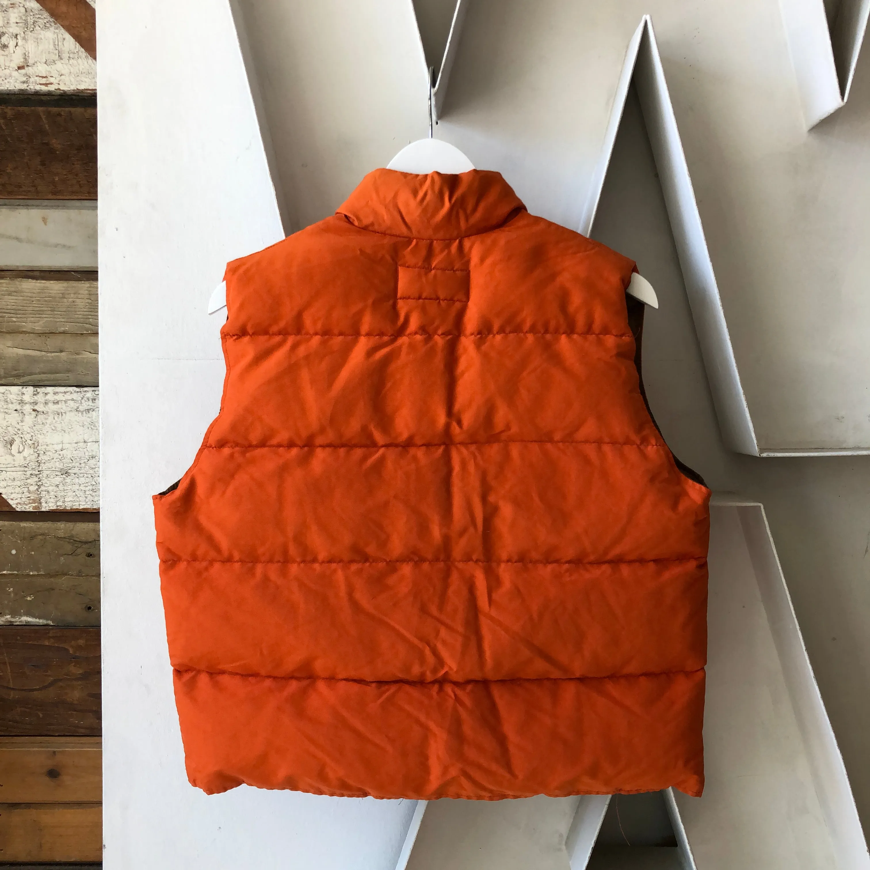 80's Orange Down Vest - Medium