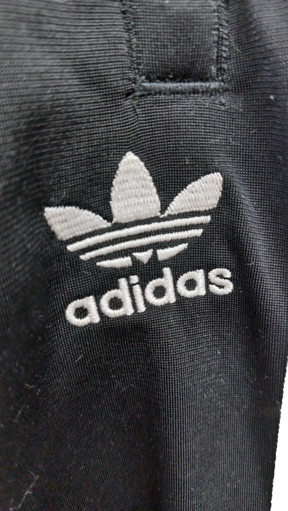 adidas Black Three Stripe Joggers UK L