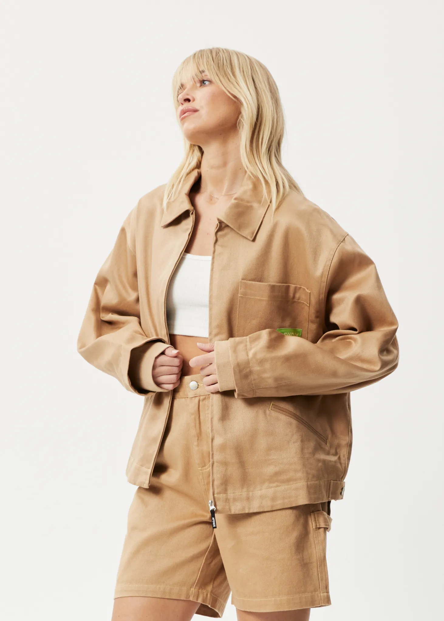 AFENDS Unisex Sleepy Hollow - Unisex Twill Carpenter Jacket - Tan