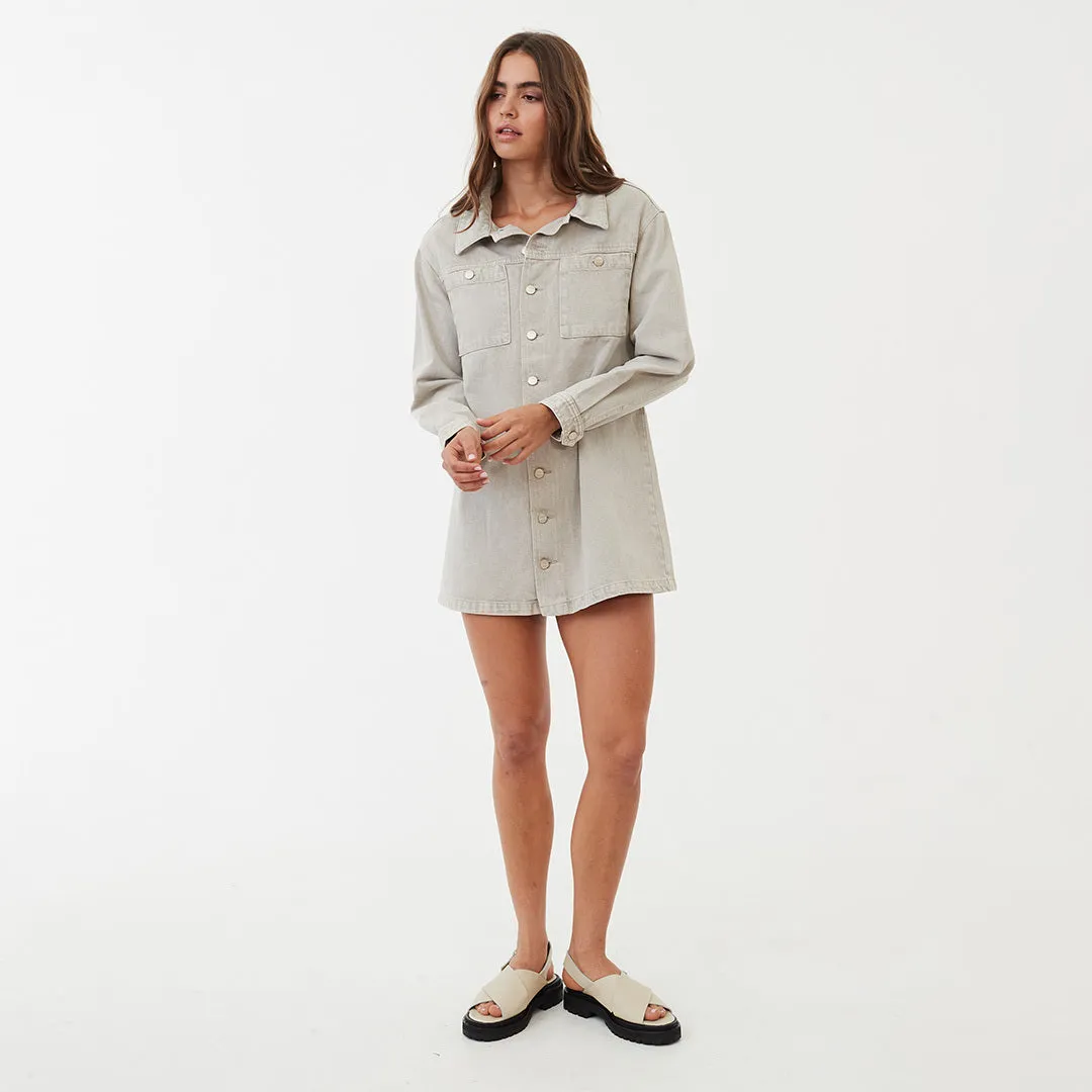 AFENDS Womens Tori - Denim Dress - Faded Cement