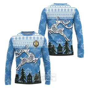 Allison Clan Christmas Long Sleeve T-Shirt Celtic Reindeer Style