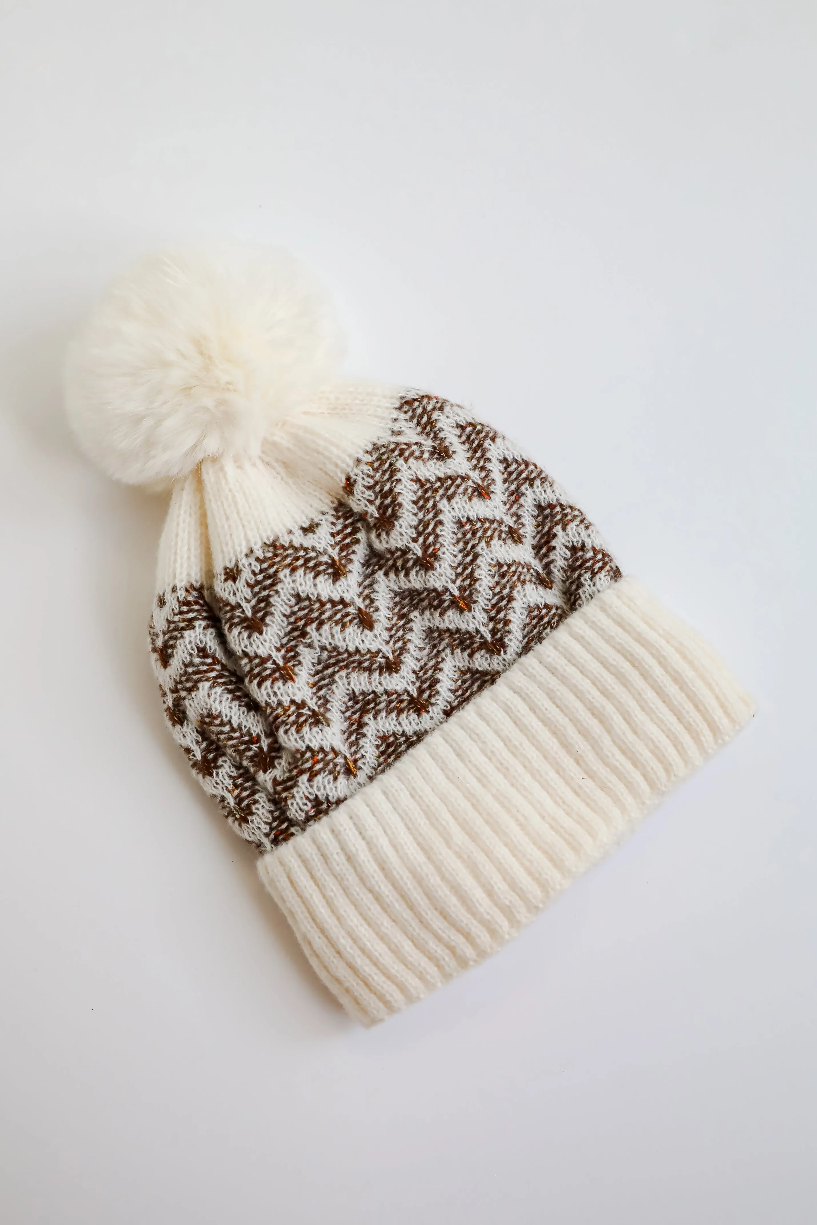 Alpine Poise Ivory Pom Pom Beanie - DOORBUSTER