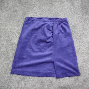 Anthropologie Women Straight & Pencil Skirt Back Zip Elastic Waist Purple Size 4