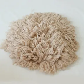 Babymoon 30CM | Round Wool Flokati Fur Blanket | Photoshoot Props | Off White