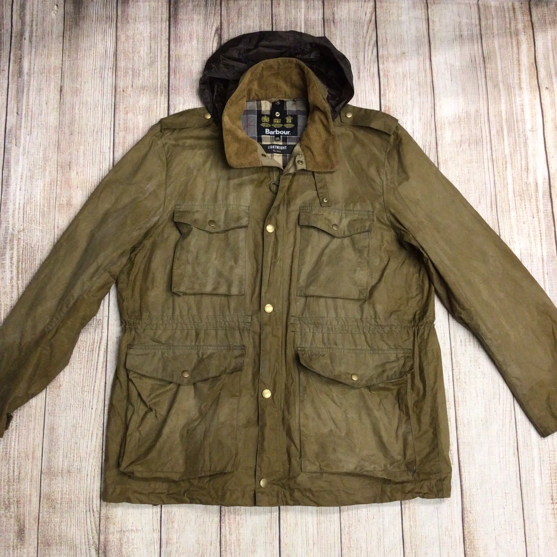 Barbour Mustard Brown Yellow Lightweight 4oz Wax Jacket Size XXL