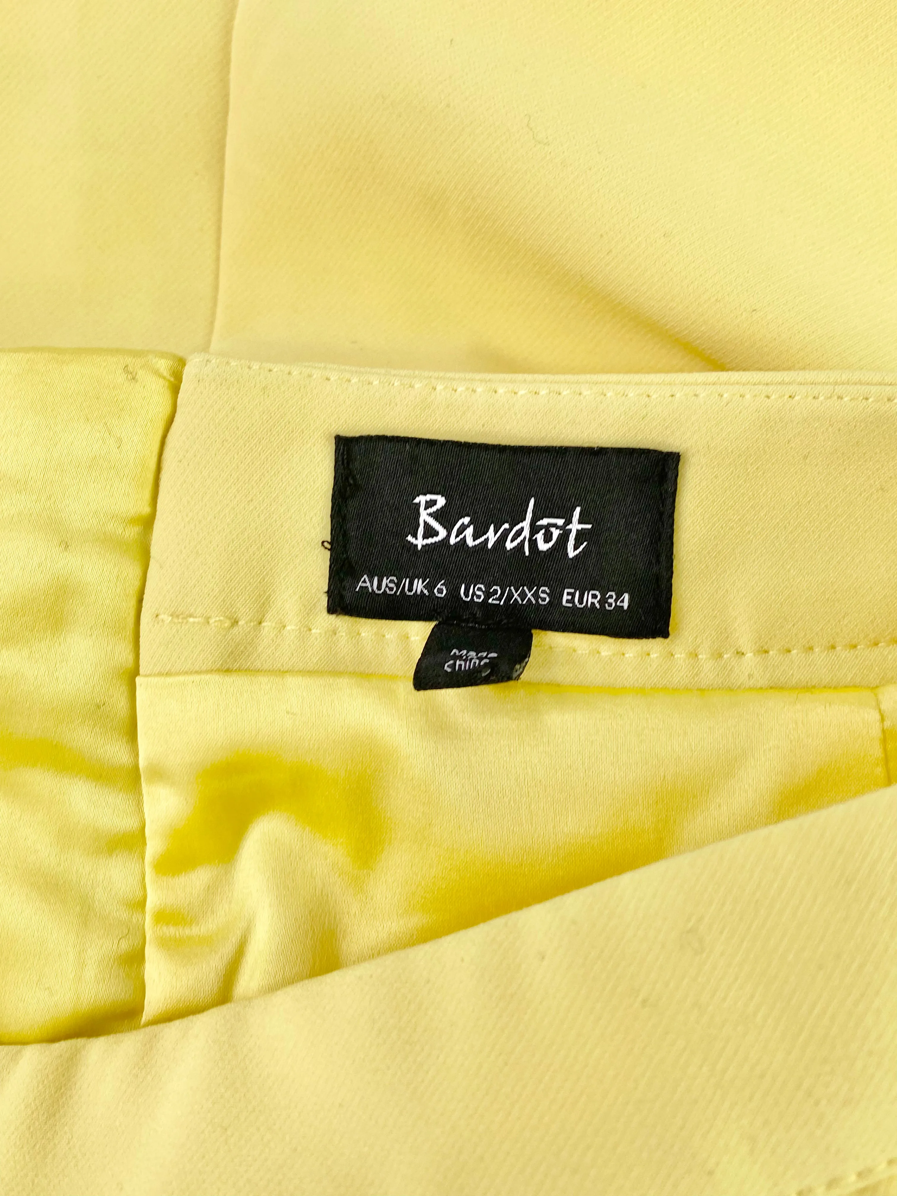 Bardot Lemon Yellow Pencil Skirt - AU6