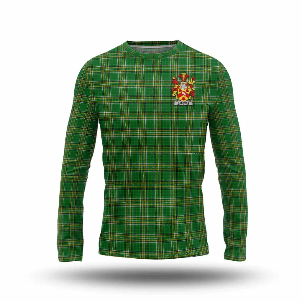 Bateman Irish Clan Tartan Long Sleeve T-Shirt with Coat of Arms