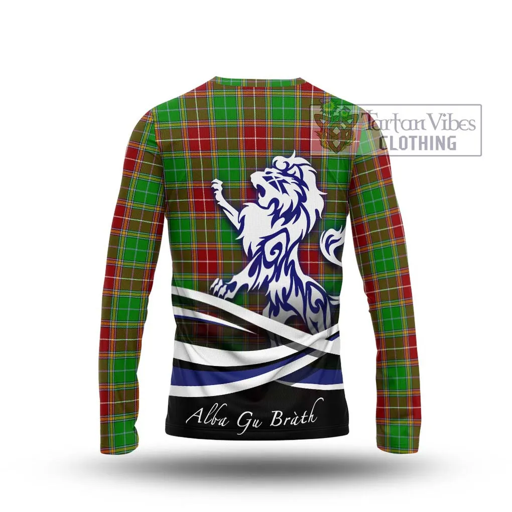 Baxter Modern Tartan Long Sleeve T-Shirt with Alba Gu Brath Regal Lion Emblem