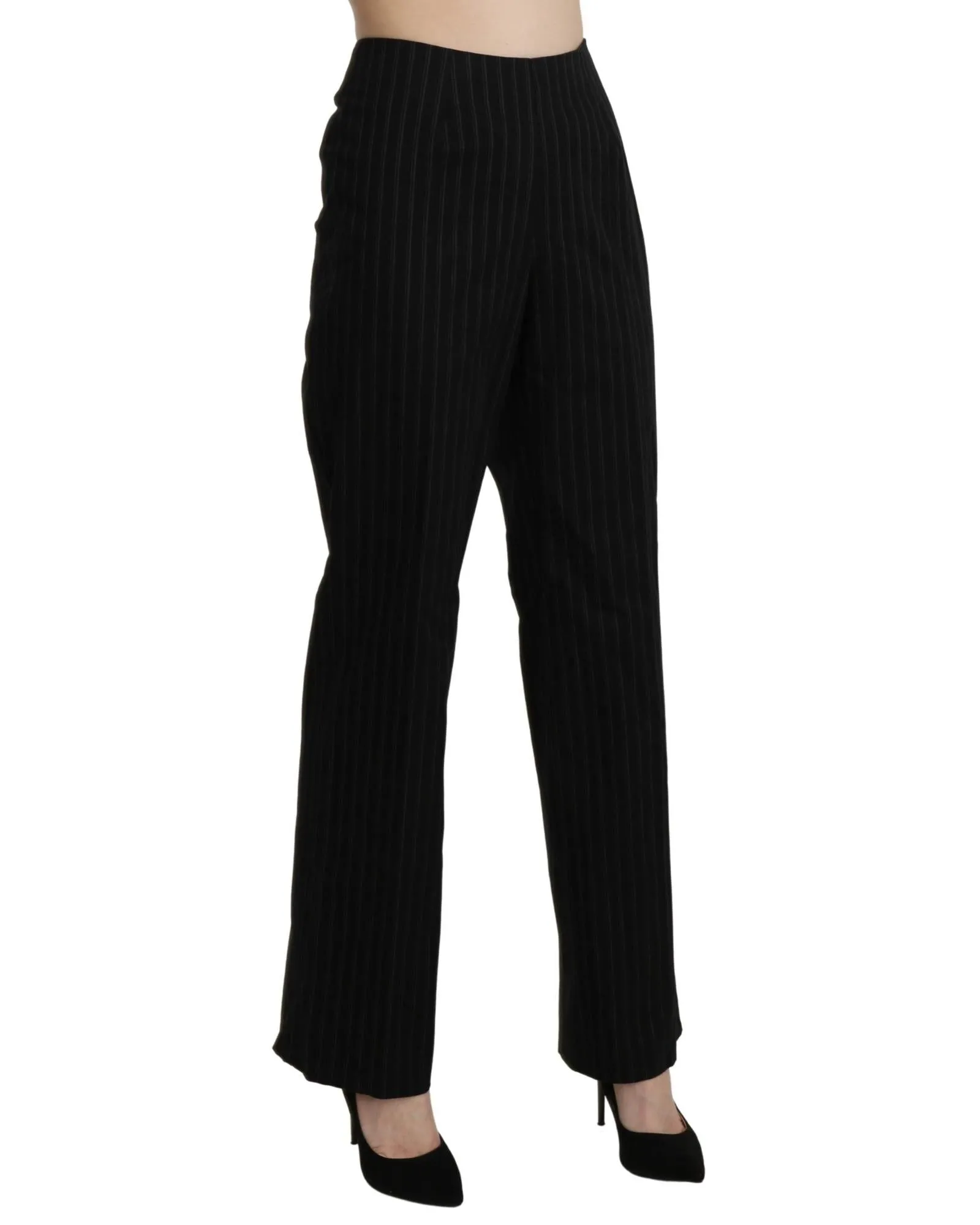 BENCIVENGA Womens Pinstripe Dress Pants Black Size 10