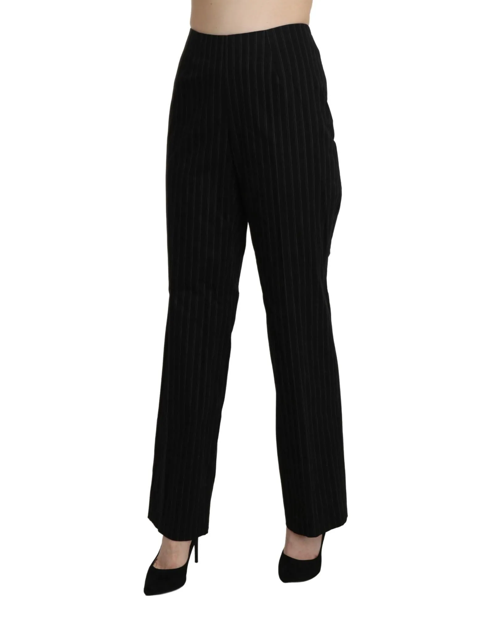 BENCIVENGA Womens Pinstripe Dress Pants Black Size 10