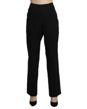 BENCIVENGA Womens Pinstripe Dress Pants Black Size 10