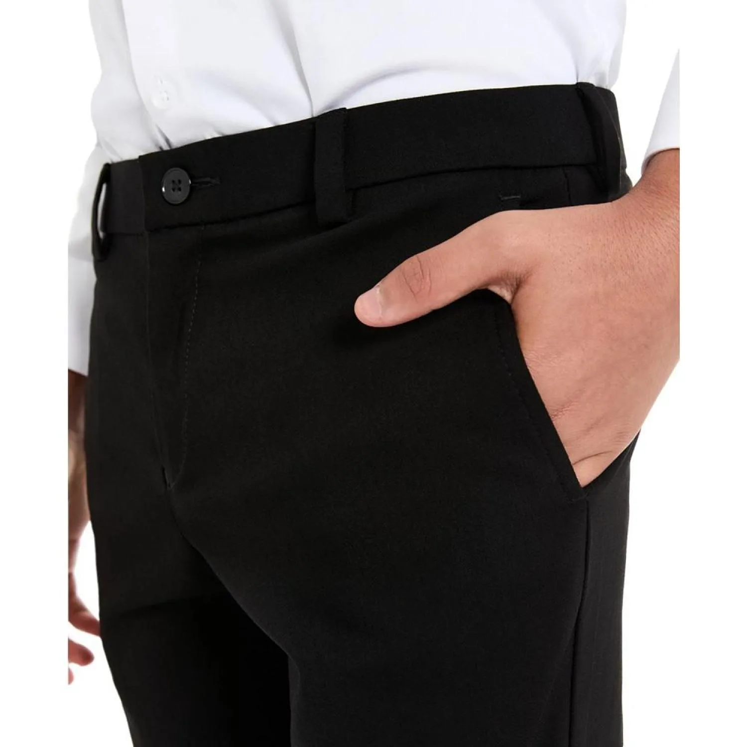 Big Boys Twill Classic Fit Stretch Dress Pants