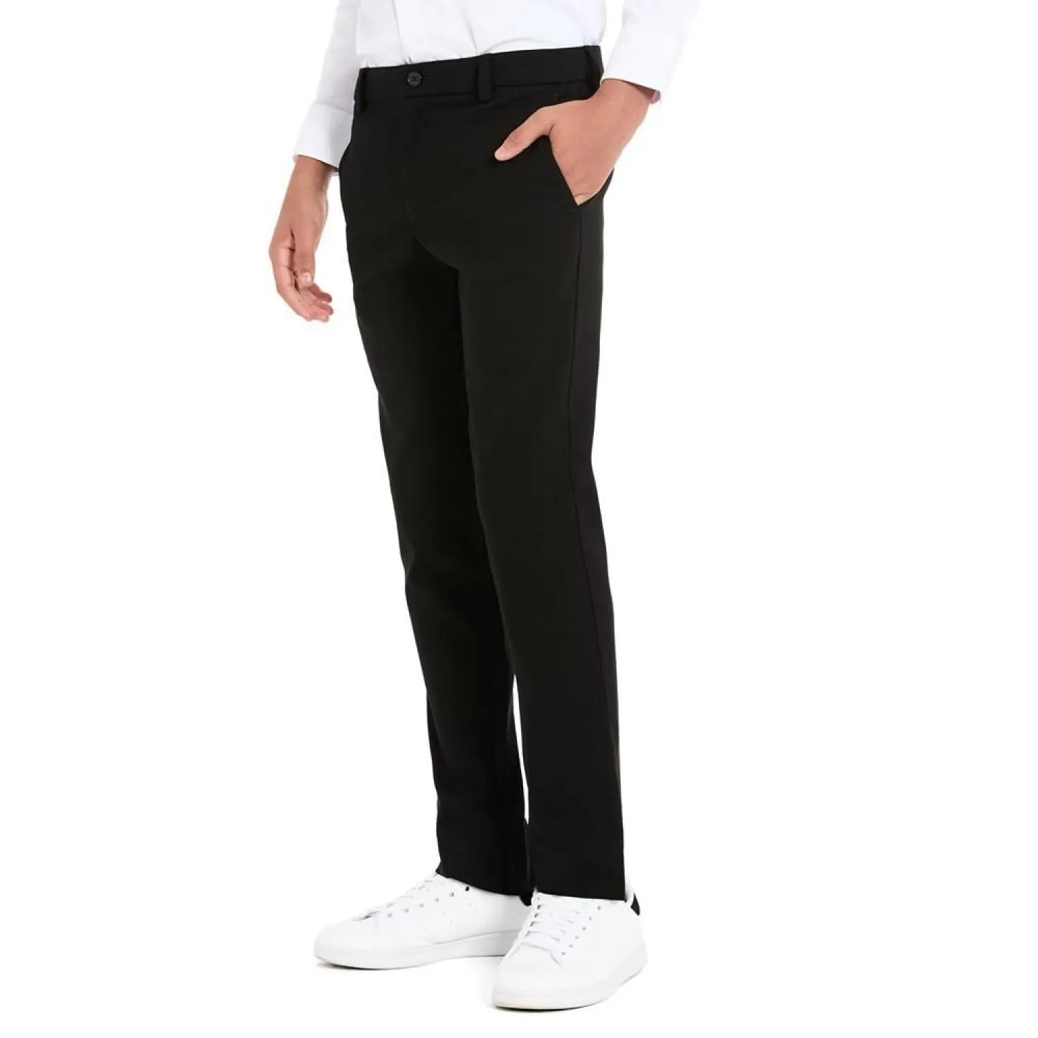 Big Boys Twill Classic Fit Stretch Dress Pants