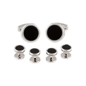 Black Enamel Dress Stud Set