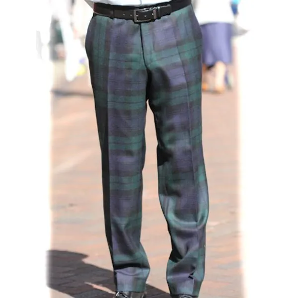 Black Watch Tartan Trousers--