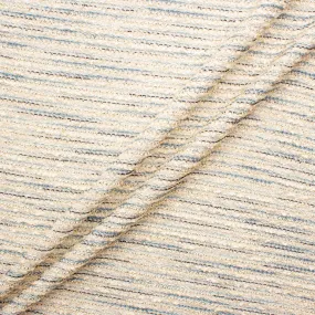 Blue & Ivory Metallic Stretch Bouclé Knit Fabric