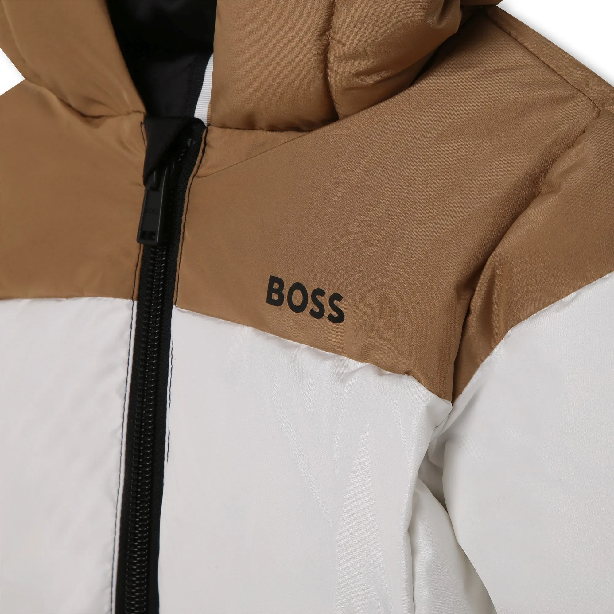 Boss - Padded jacket, Tan/white/black