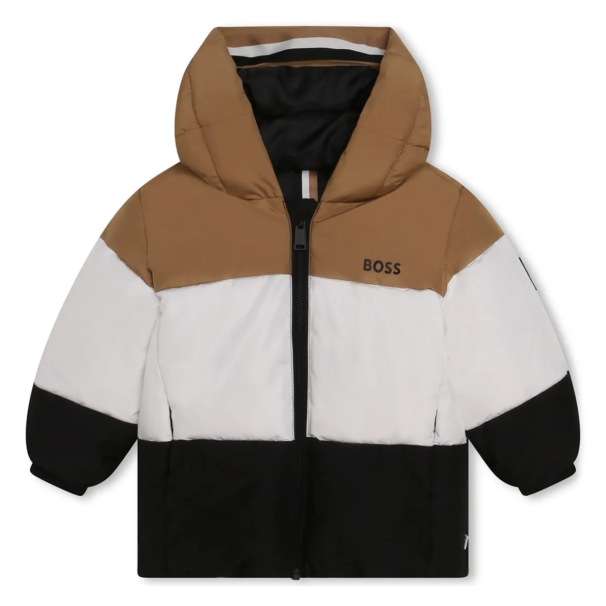 Boss - Padded jacket, Tan/white/black