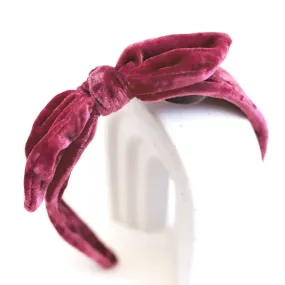 Bow Headband - Mulberry Velvet