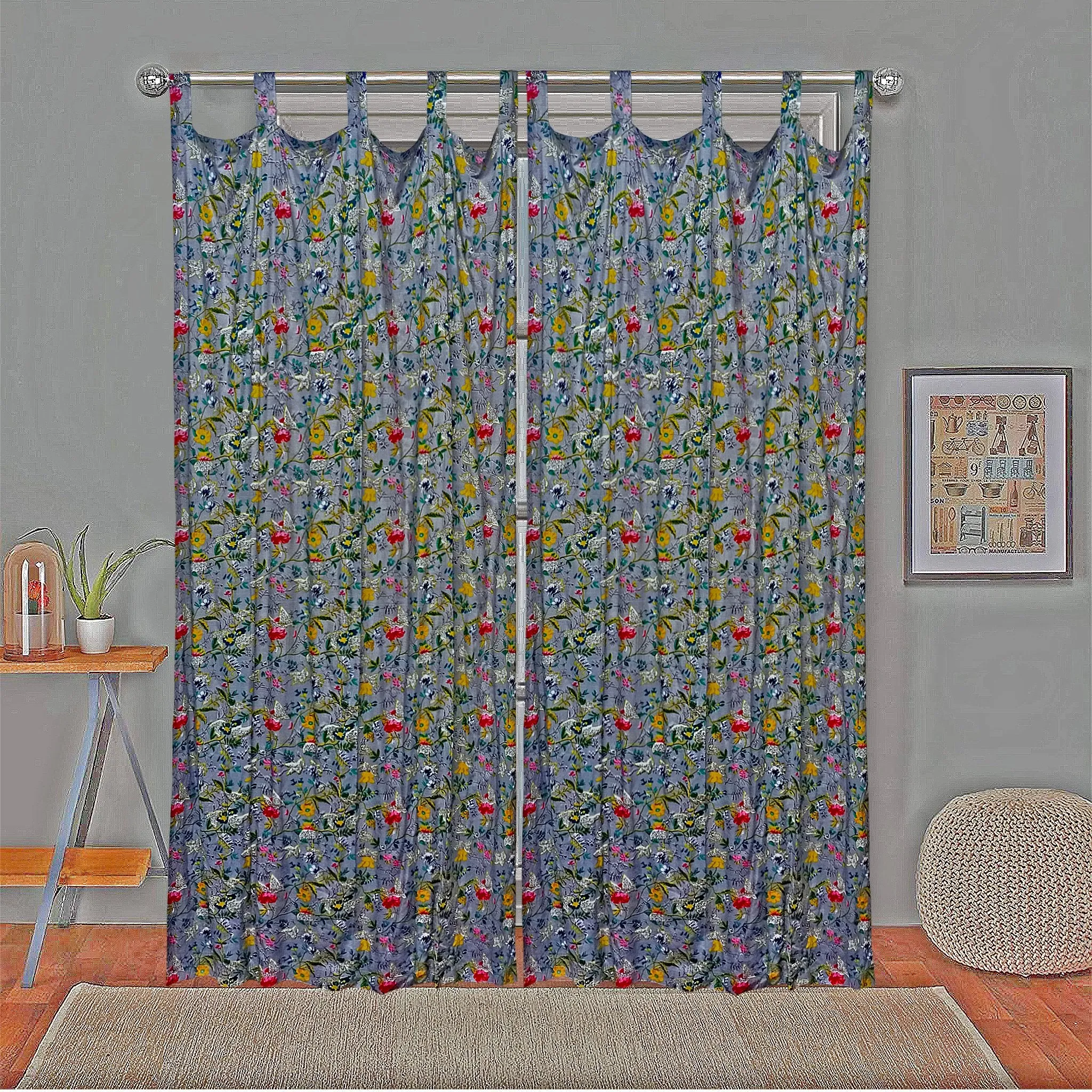 Breezy Cambric Curtain Pair Grey