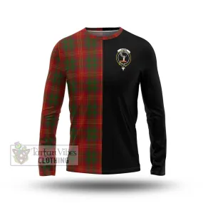 Burns Tartan Long Sleeve T-Shirt with Family Crest and Half Of Me Style