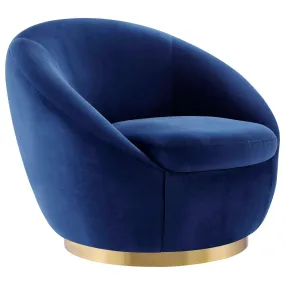 Buttercup Performance Velvet Performance Velvet Swivel Chair By Modway - EEI-5005 - Gold Navy