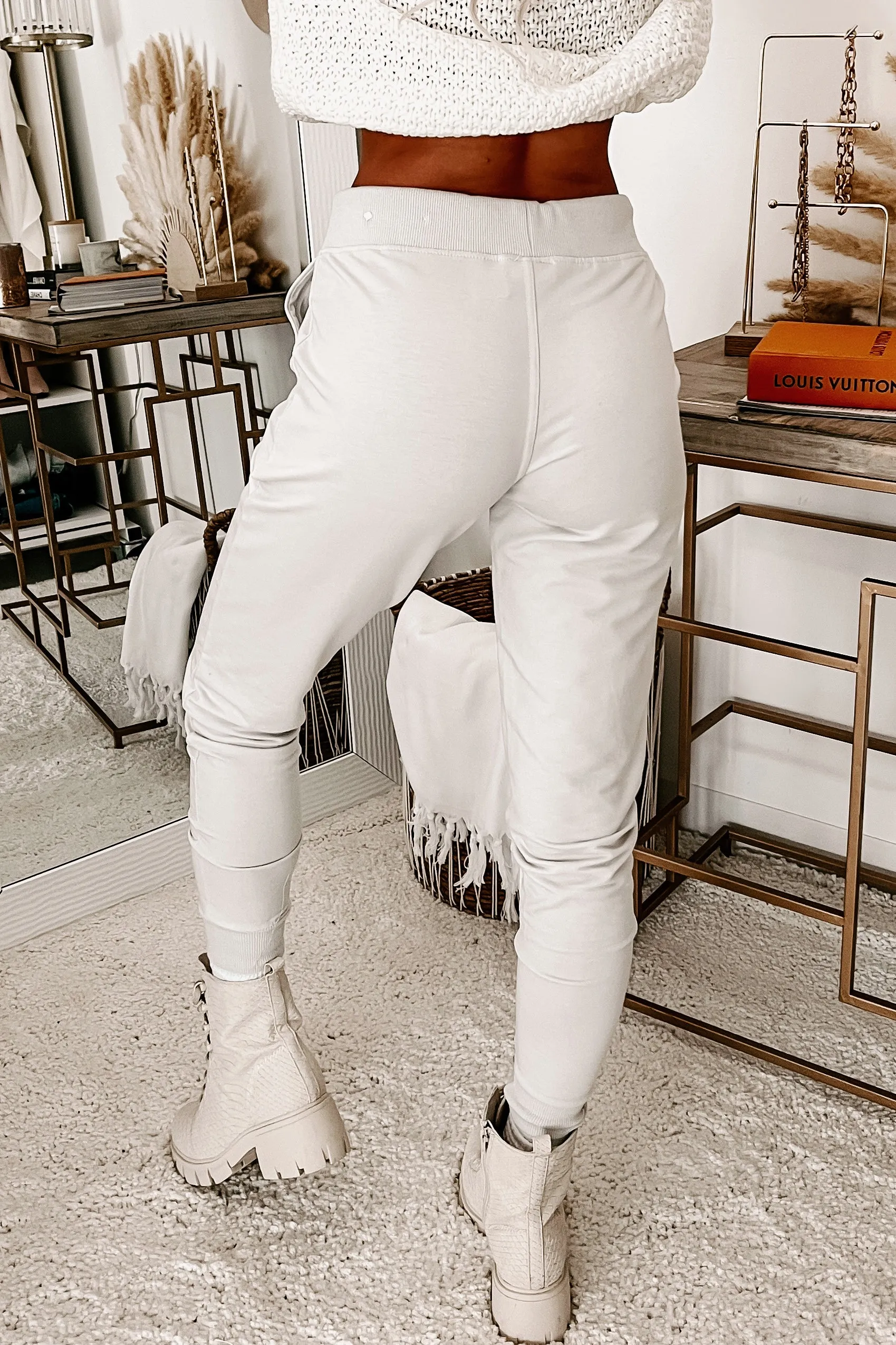 Calling For Comfort French Terry Joggers (Light Stone)