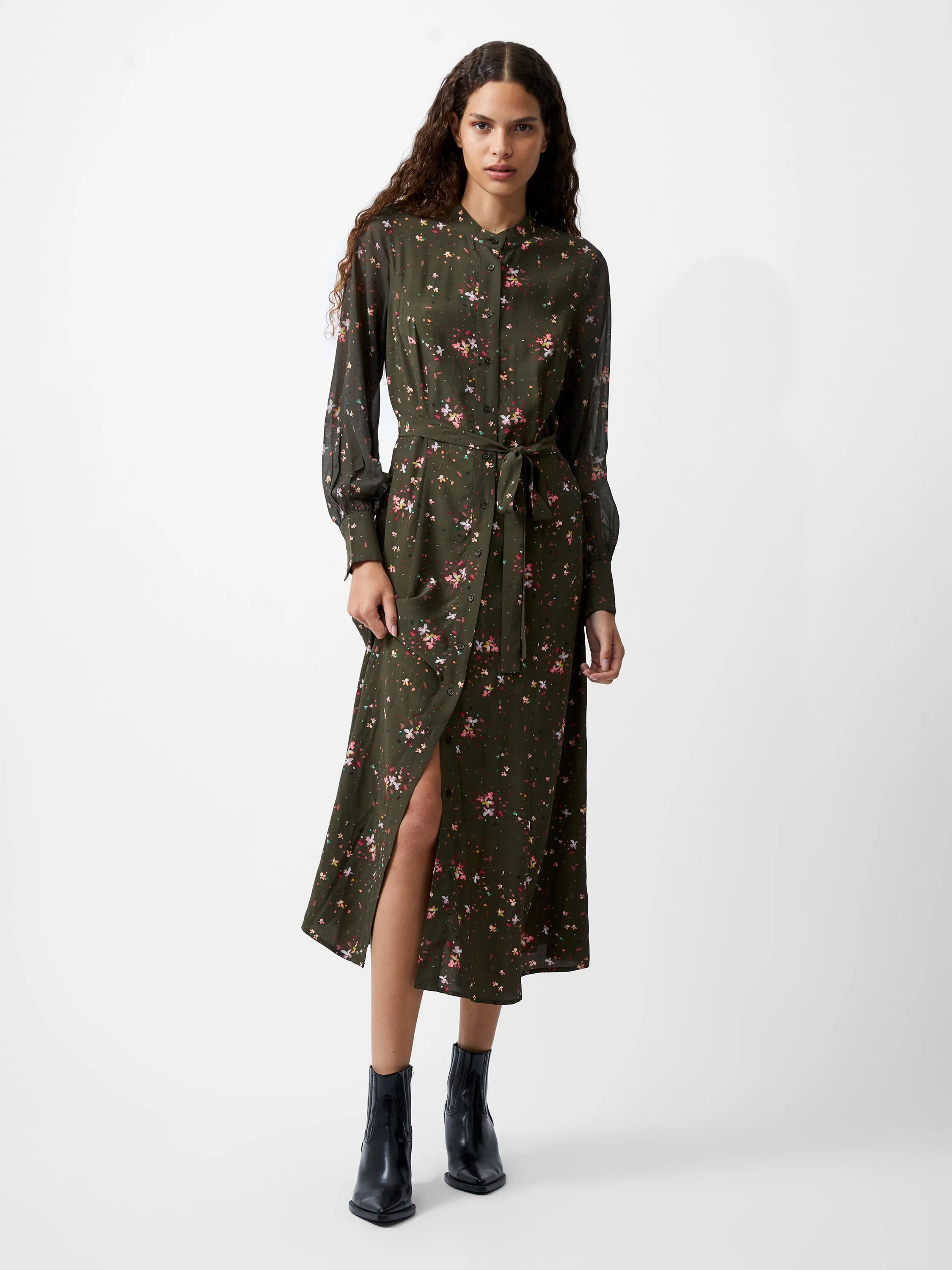 Carina Eco Delphine Georgette Mix Shirt Dress