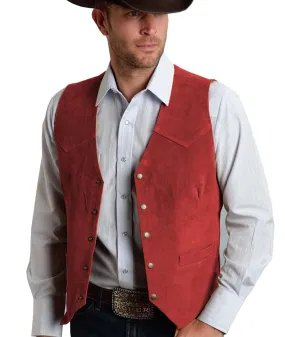 Casual Men's  Suede  Fashion Cowboy Suit Vest V Neck Waistcoat