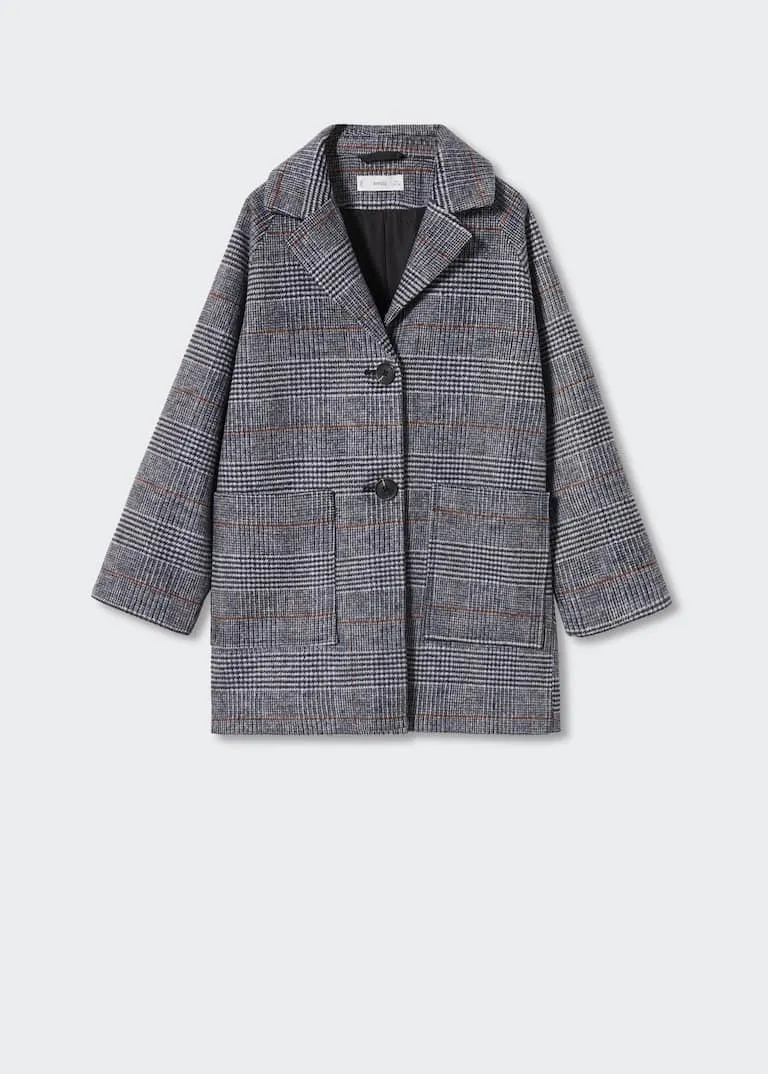 Checked lapels coat