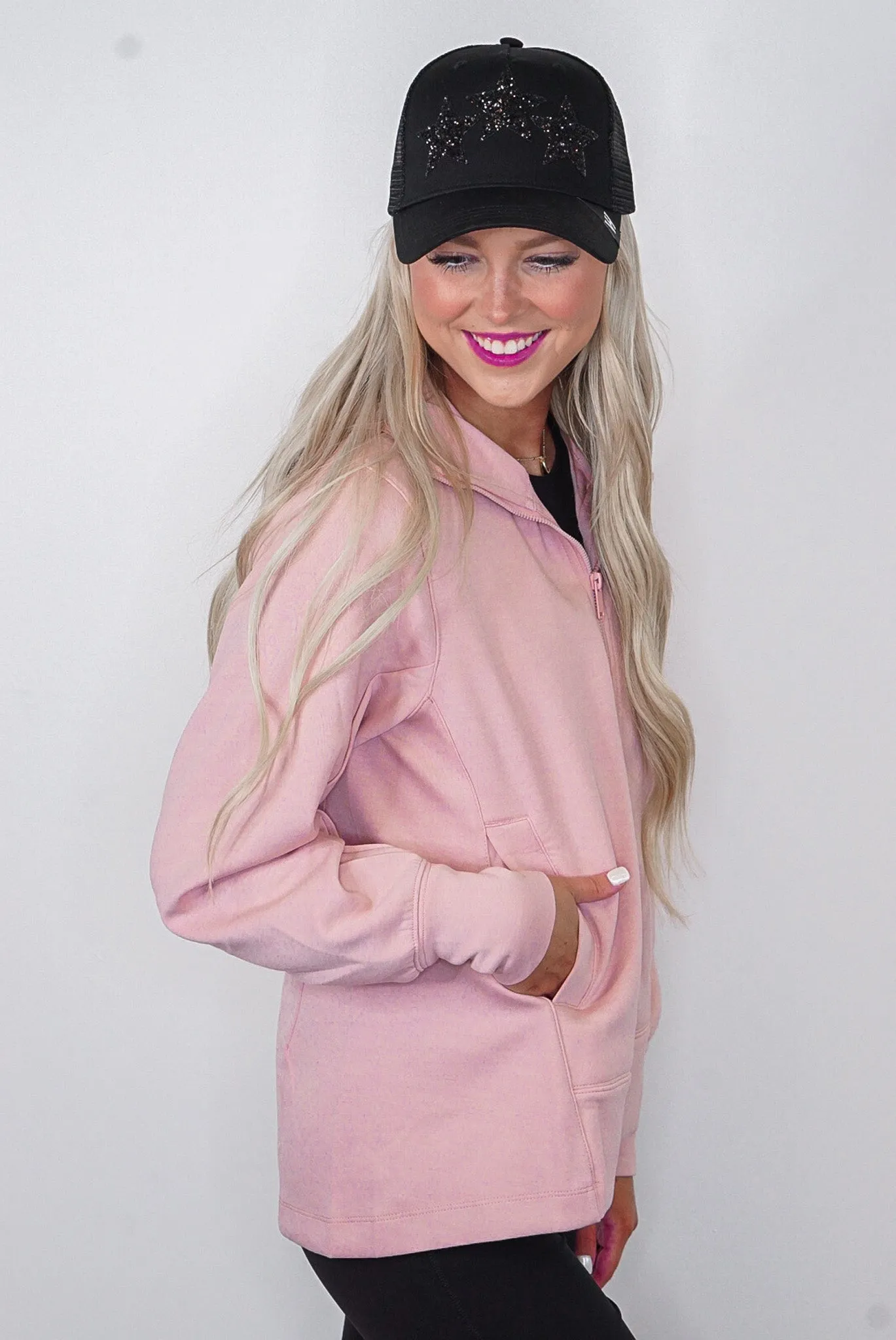 Chilly Mornings Pink Hoodie Jacket