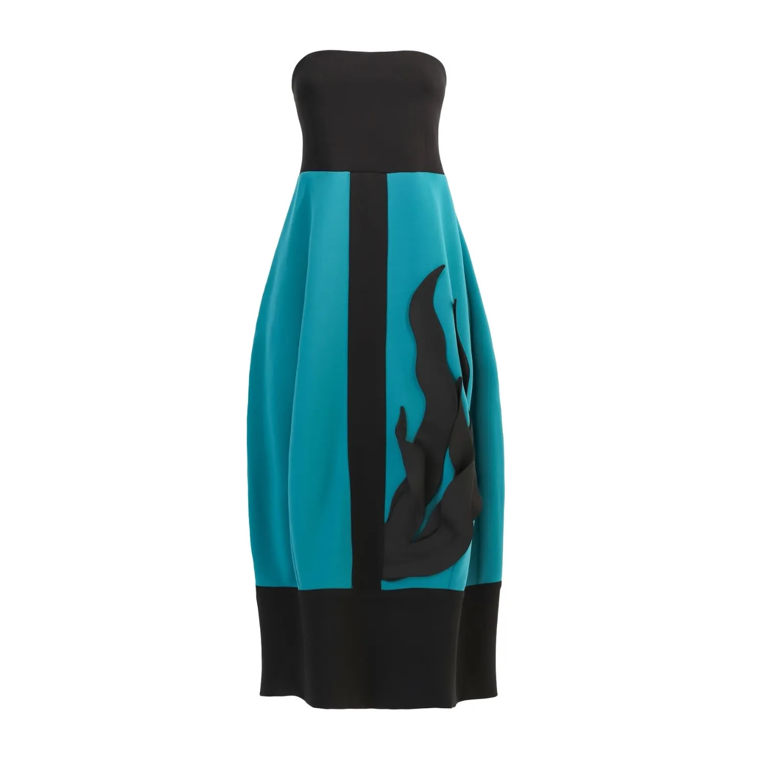 Cocktail Strapless Midi Dress Azure Black