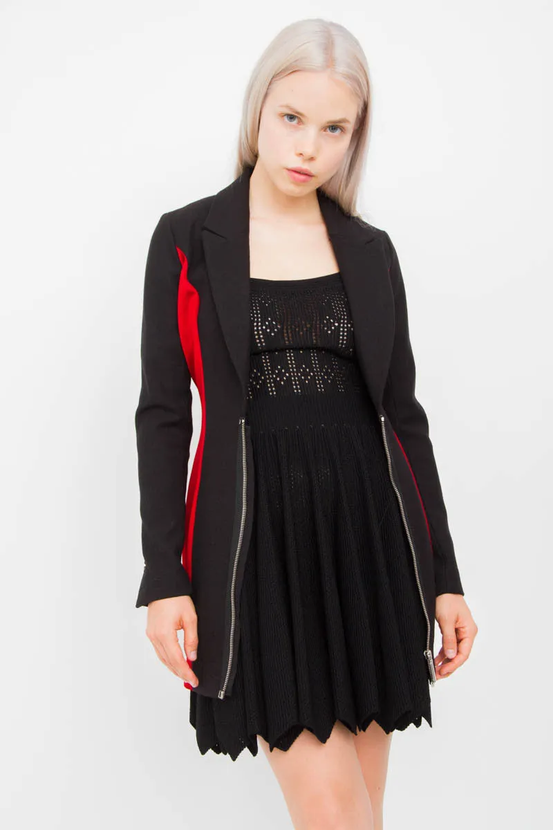 CONTRAST PANEL DRESS COAT