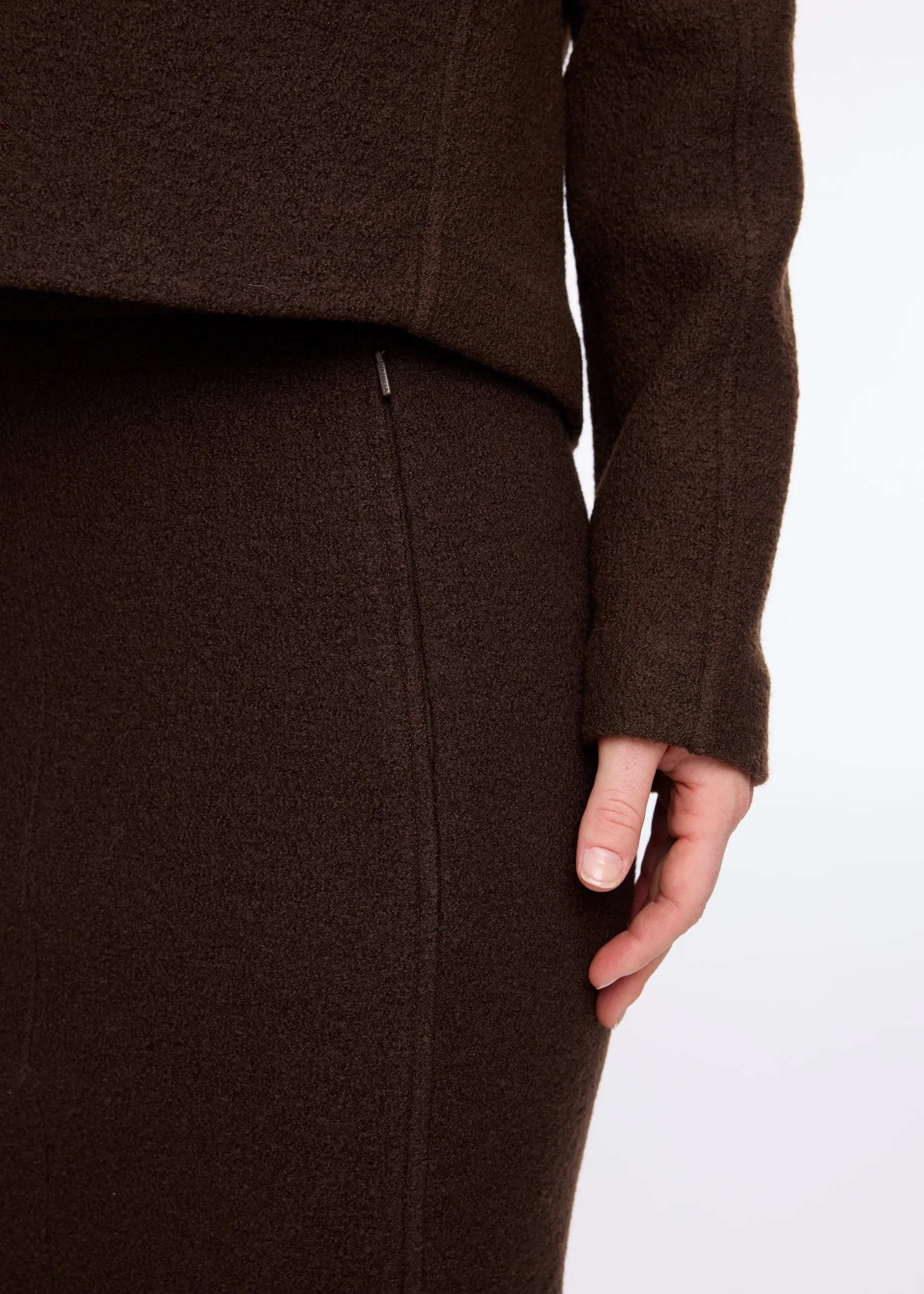 Curl wool pencil skirt