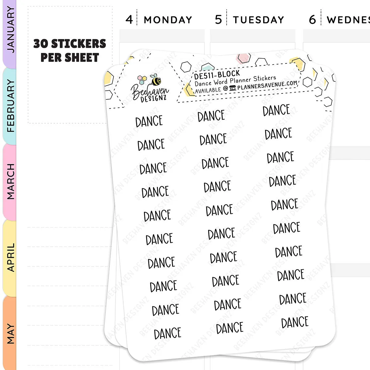 Dance Script Planner Stickers