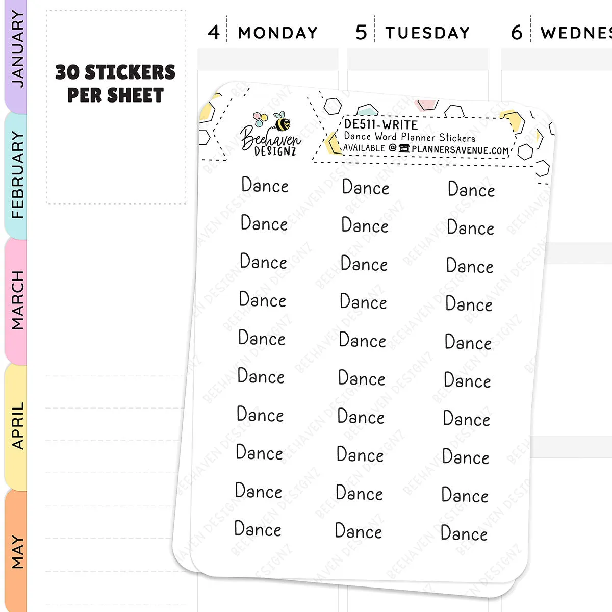 Dance Script Planner Stickers