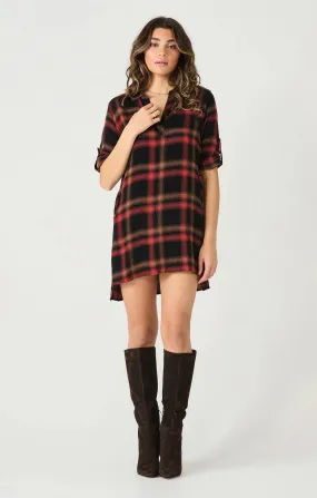 Dex Long Sleeve Roll Tab Shirt Dress