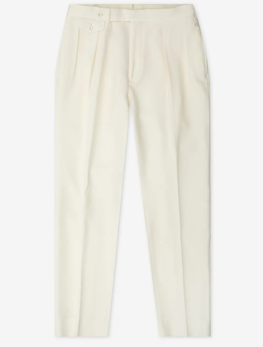 Double Pleat Trousers Cream