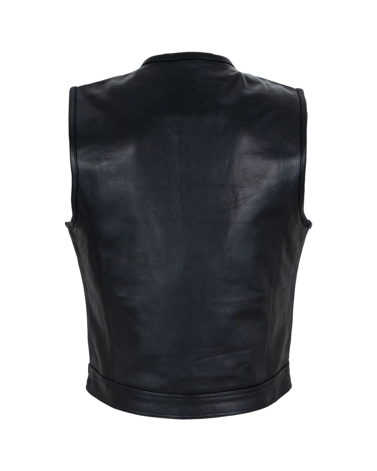 Dream Apparel Men's Motorcycle Club Vest With Black Liner Conceal Gun Pockets