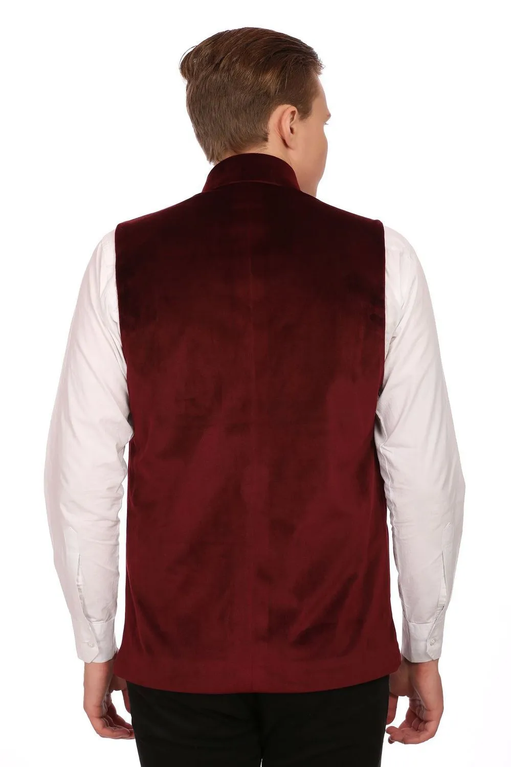 Dust Free Cotton Velvet Red Modi Nehru Jacket