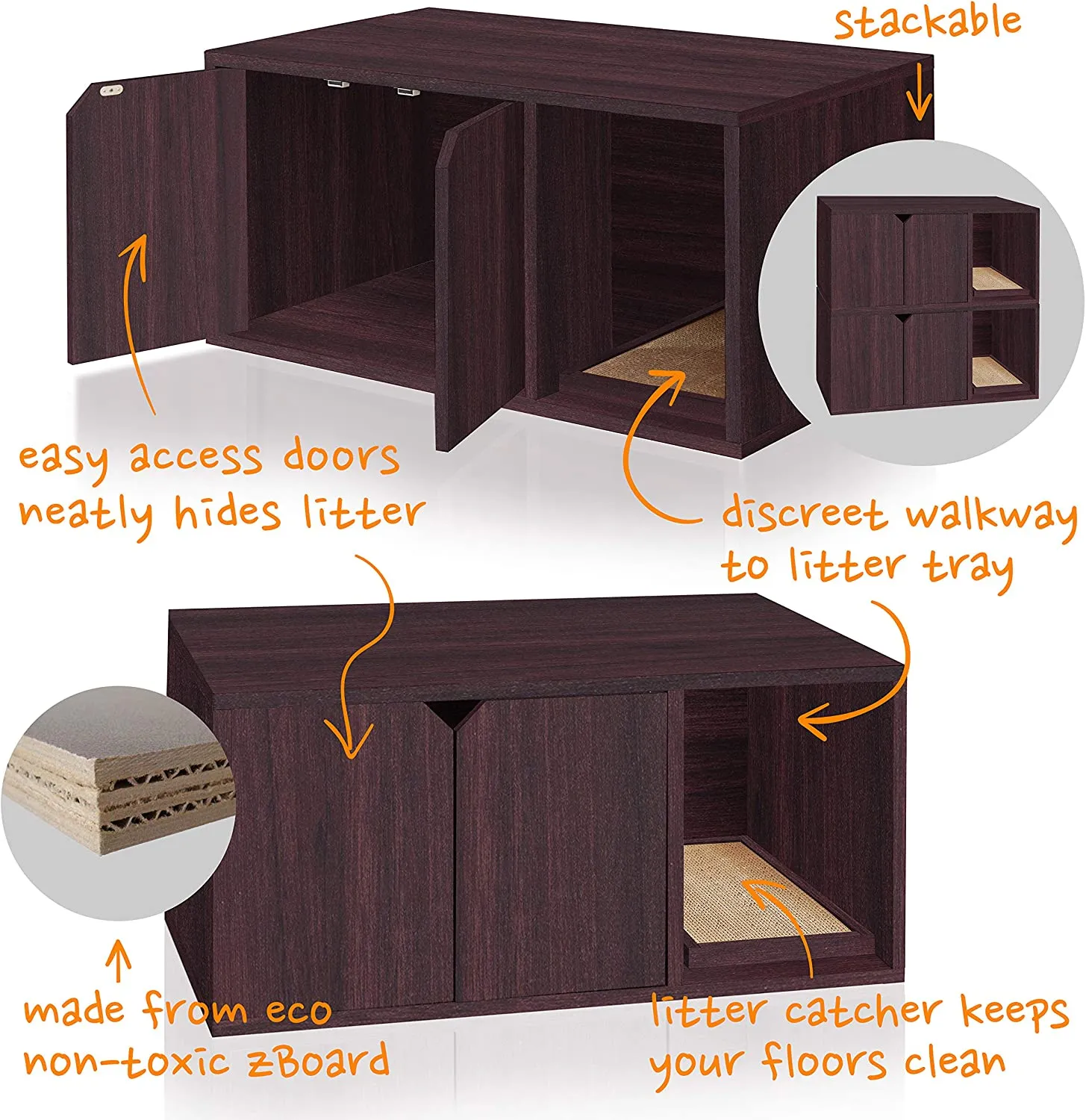 Eco Friendly Modern Cat Litter Box Furniture