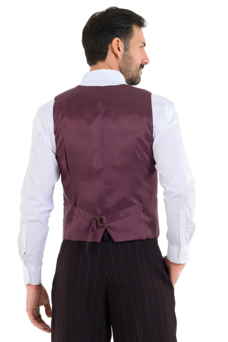 Eggplant Striped Men's Tango Vest