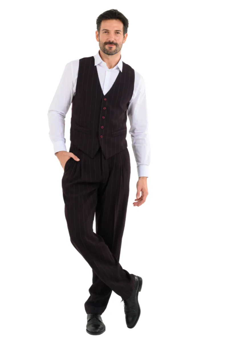 Eggplant Striped Men's Tango Vest