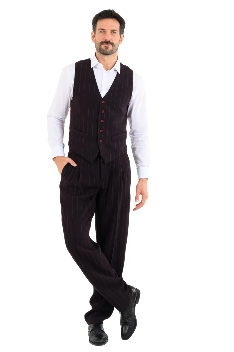 Eggplant Striped Men's Tango Vest