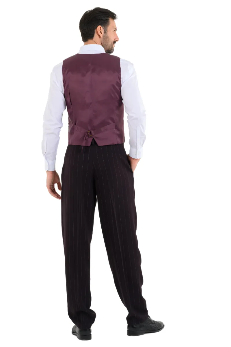 Eggplant Striped Men's Tango Vest