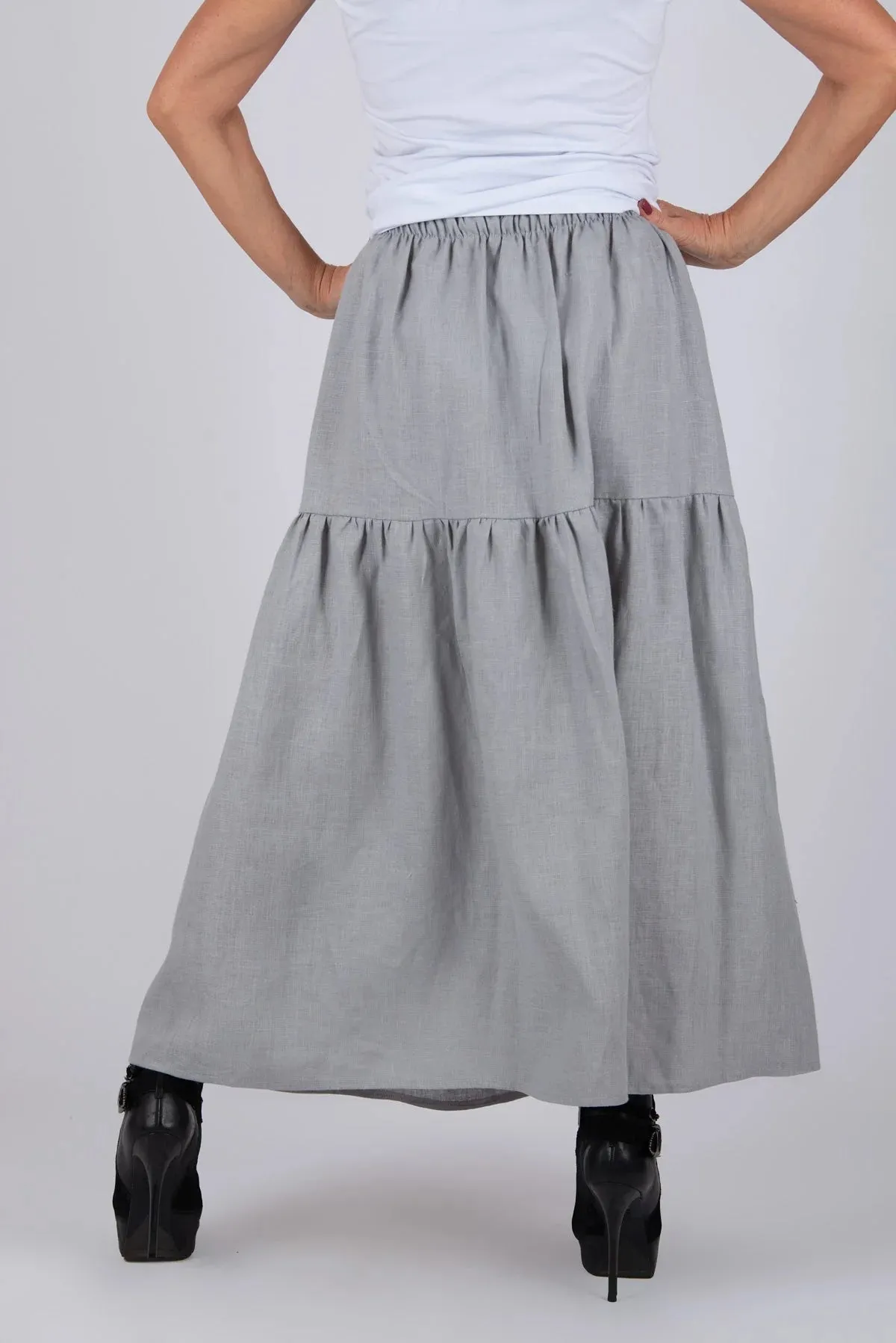 EUGF LINEN FLOUNCES SKIRT