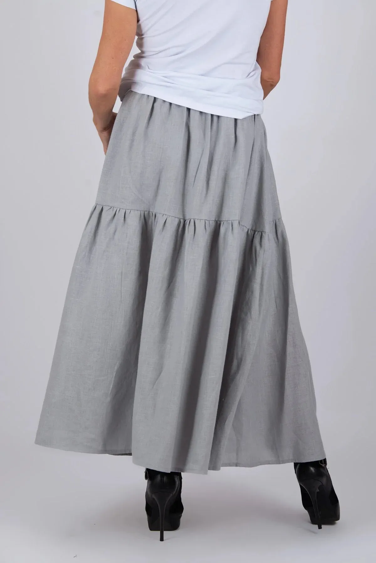 EUGF LINEN FLOUNCES SKIRT