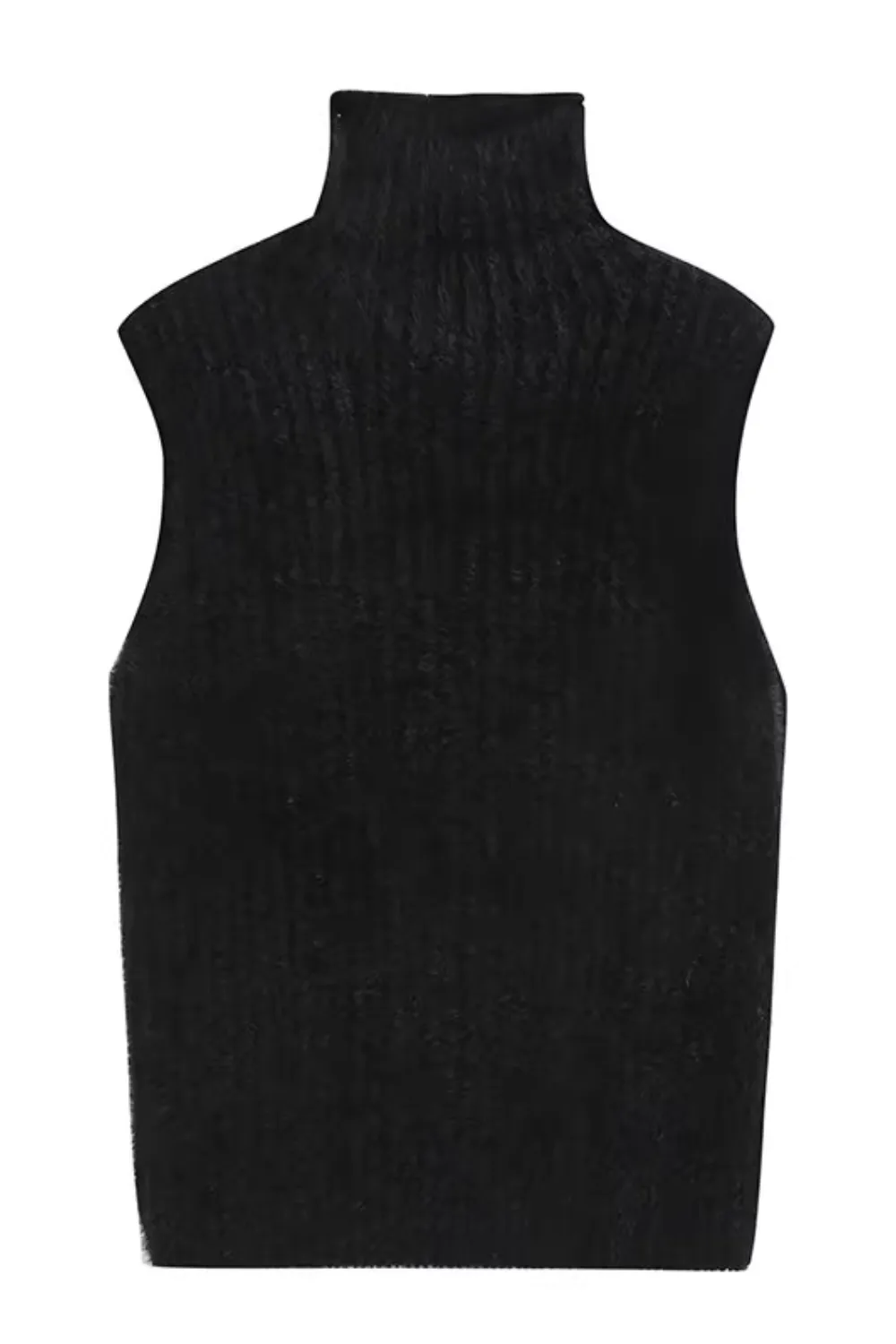 'Eunice' Turtleneck Sleeveless Knitted Vest (3 Colors)