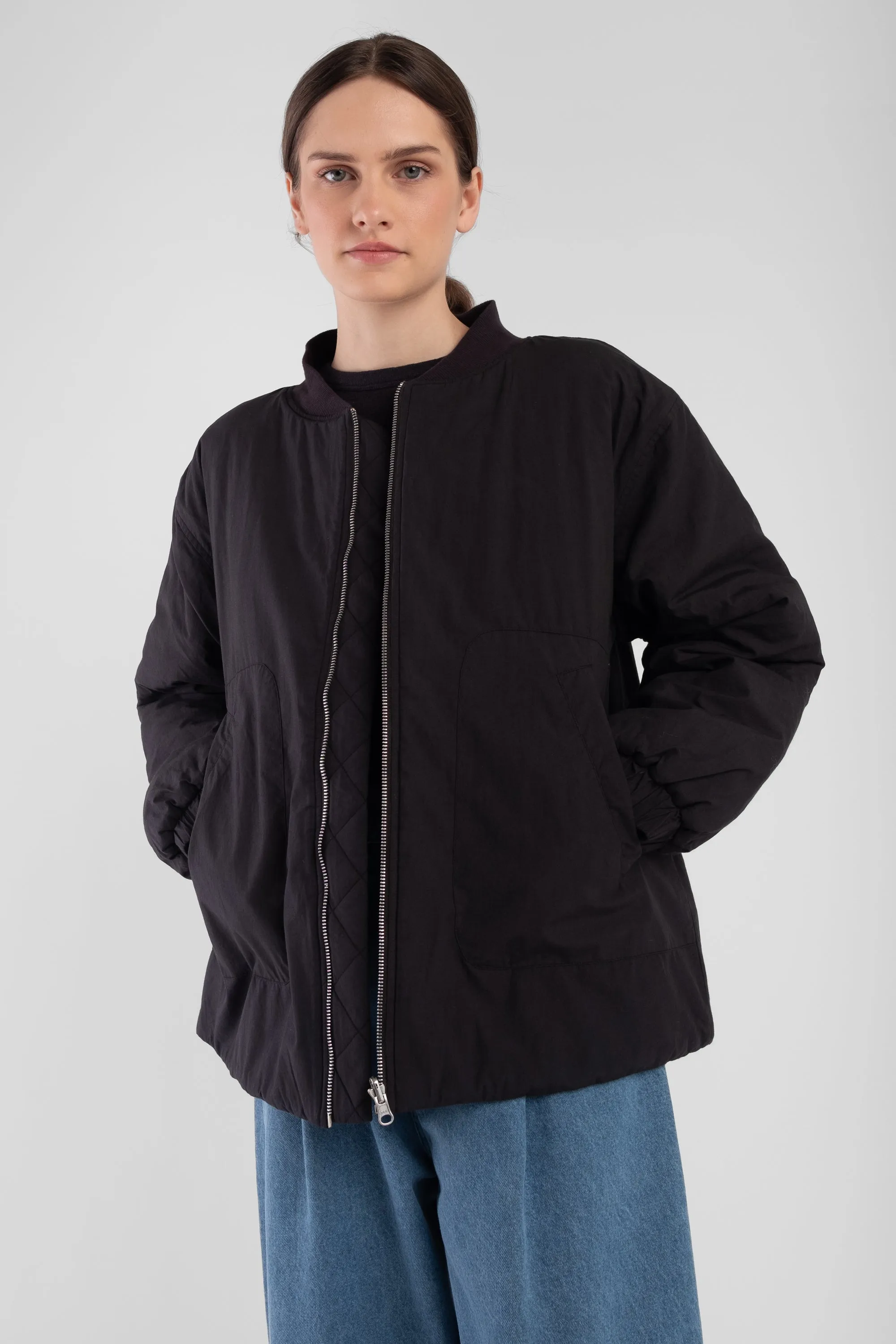 Faded Black Reversible Bomber