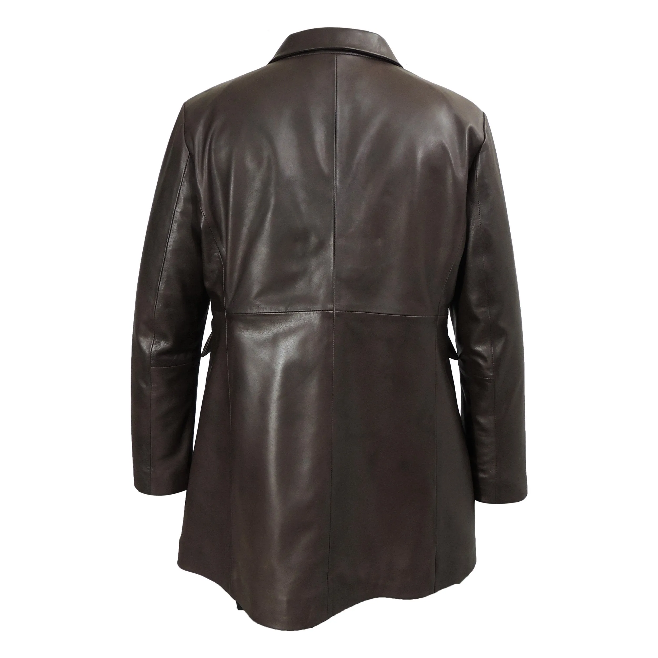 Felicia Womens 3/4 Long Leather Coat